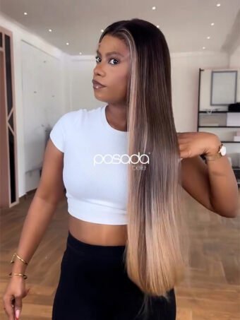 30″ Bone Straight Unit Platinum Blonde